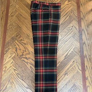 Plaid Trousers in Red and Yellow